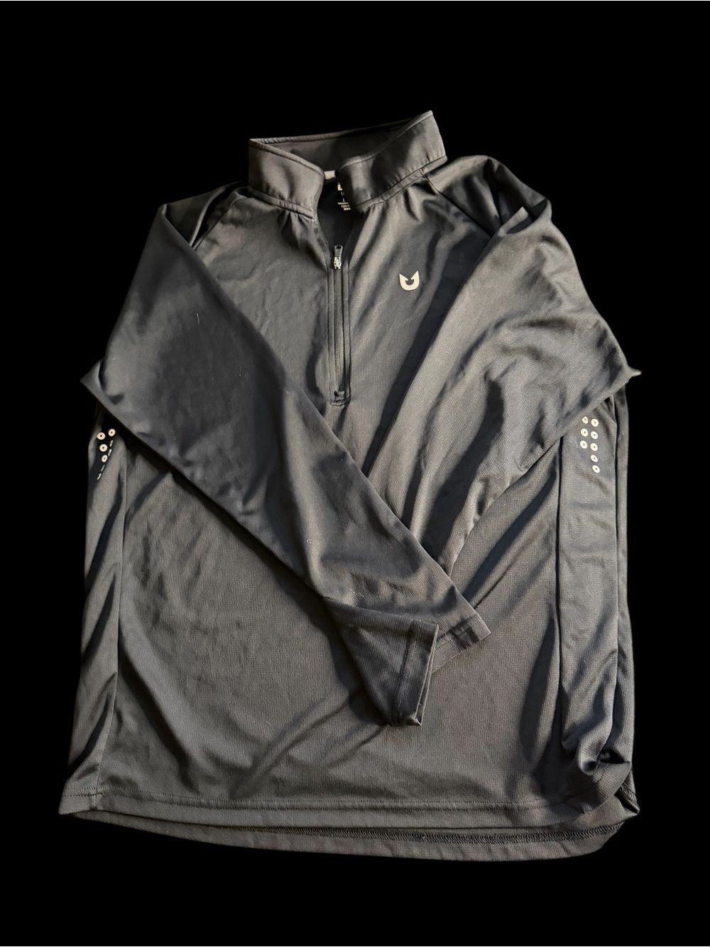 Men's Black Long-Sleeve Quarter-Zip Performance Top